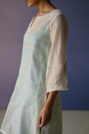 Chanderi & Multi Ombre Kurta Set.